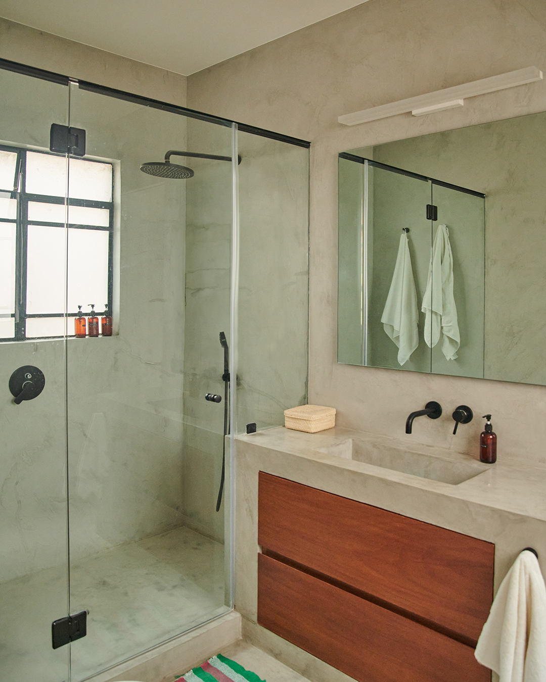 bathroom with glass shower door