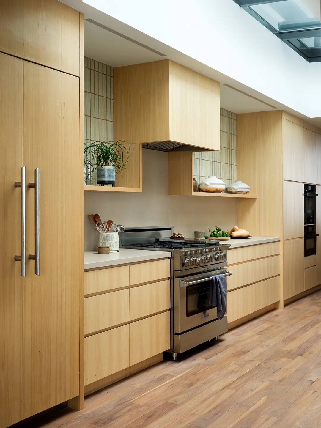 Blond wood kitchen