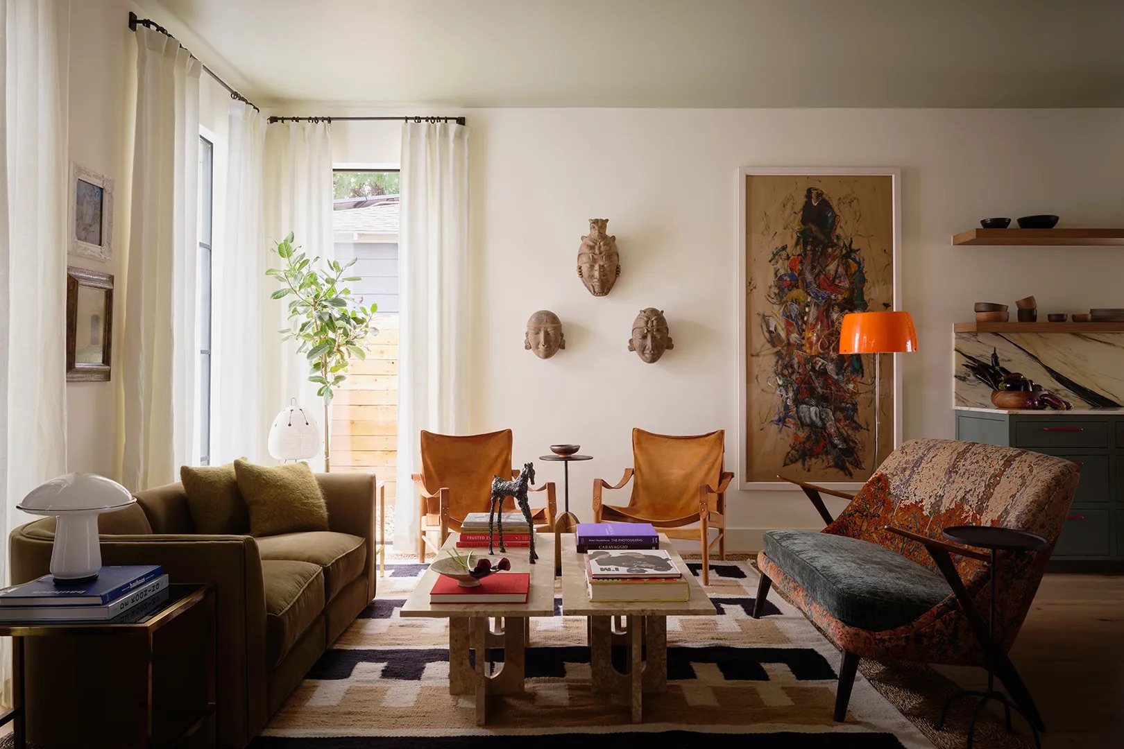 Living room with modern coffee table