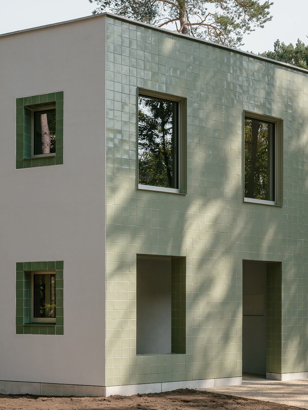 light green tiled house