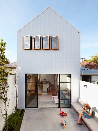 house with blue tile