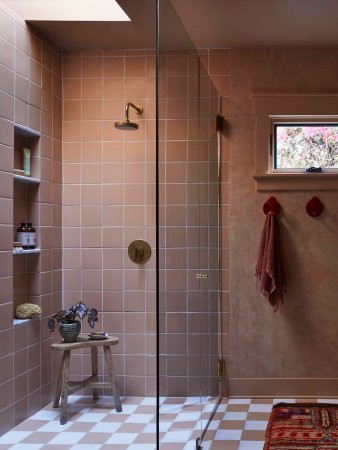 pink tiled bathroom