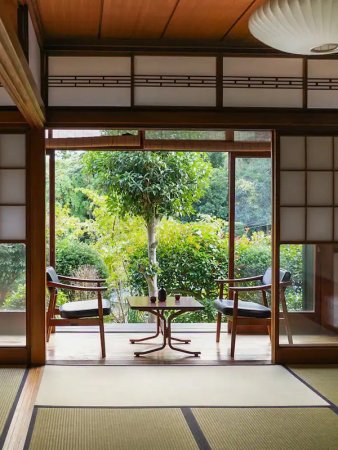 Seating area with garden view