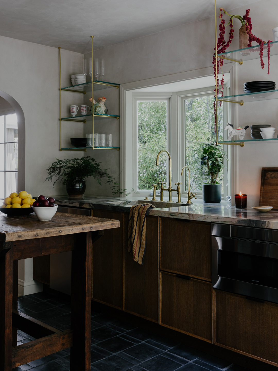 open shelving around sink