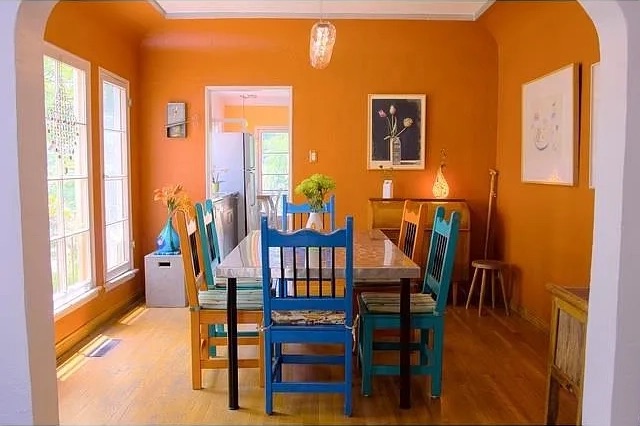 orange dining room