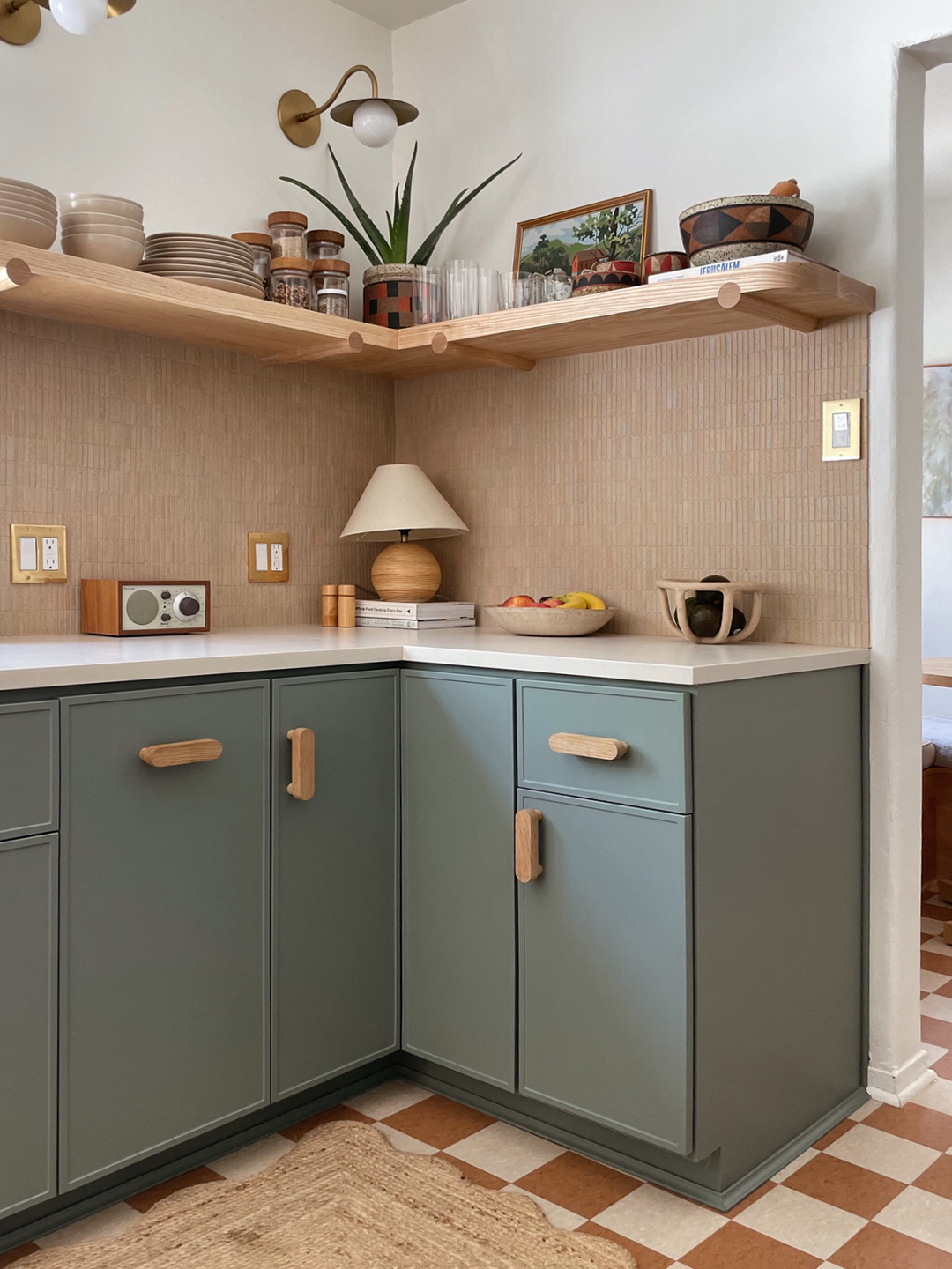 green kitchen cabinets