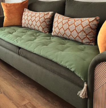  green sofa topper