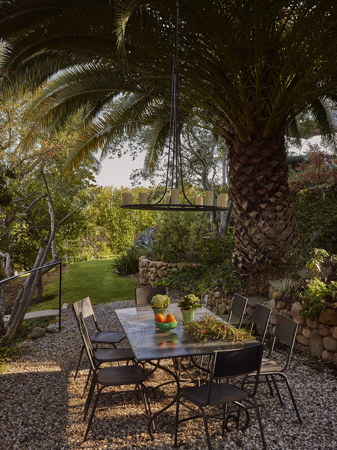 iron dining table outside