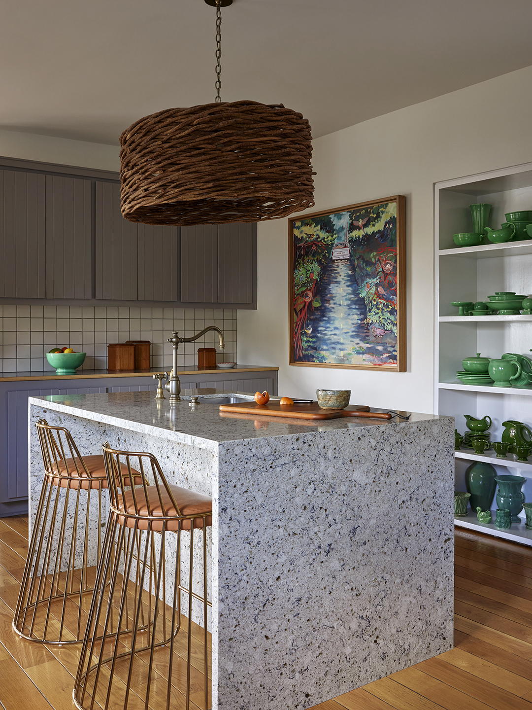 kitchen with quartz island