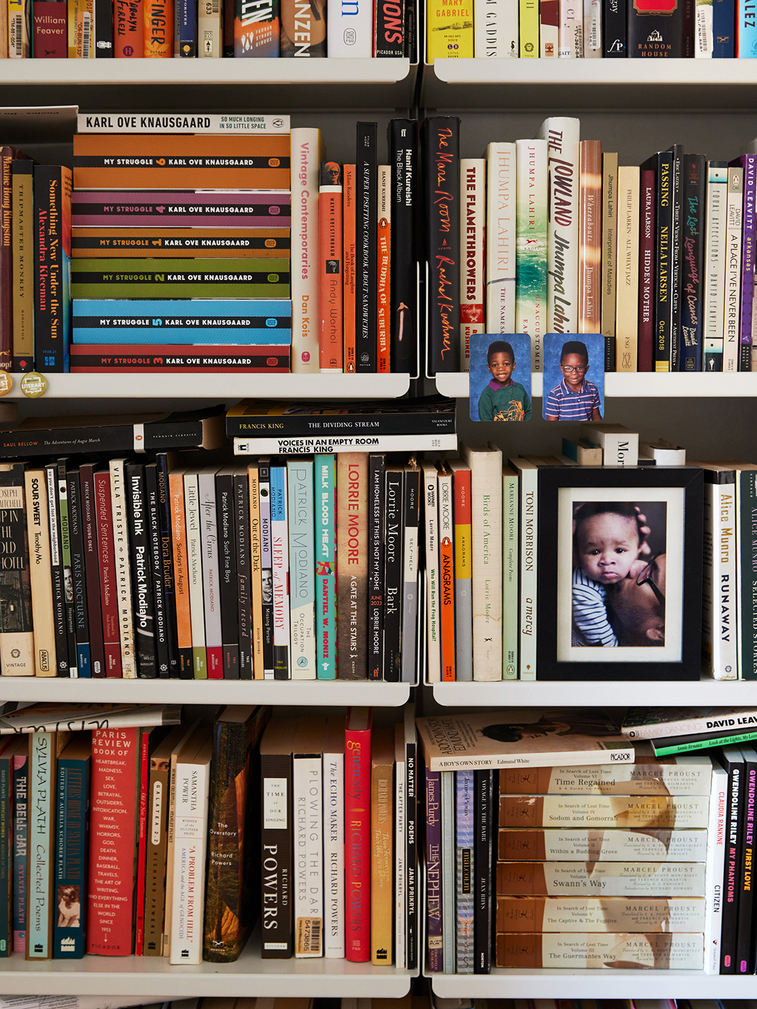 bookshelf close up