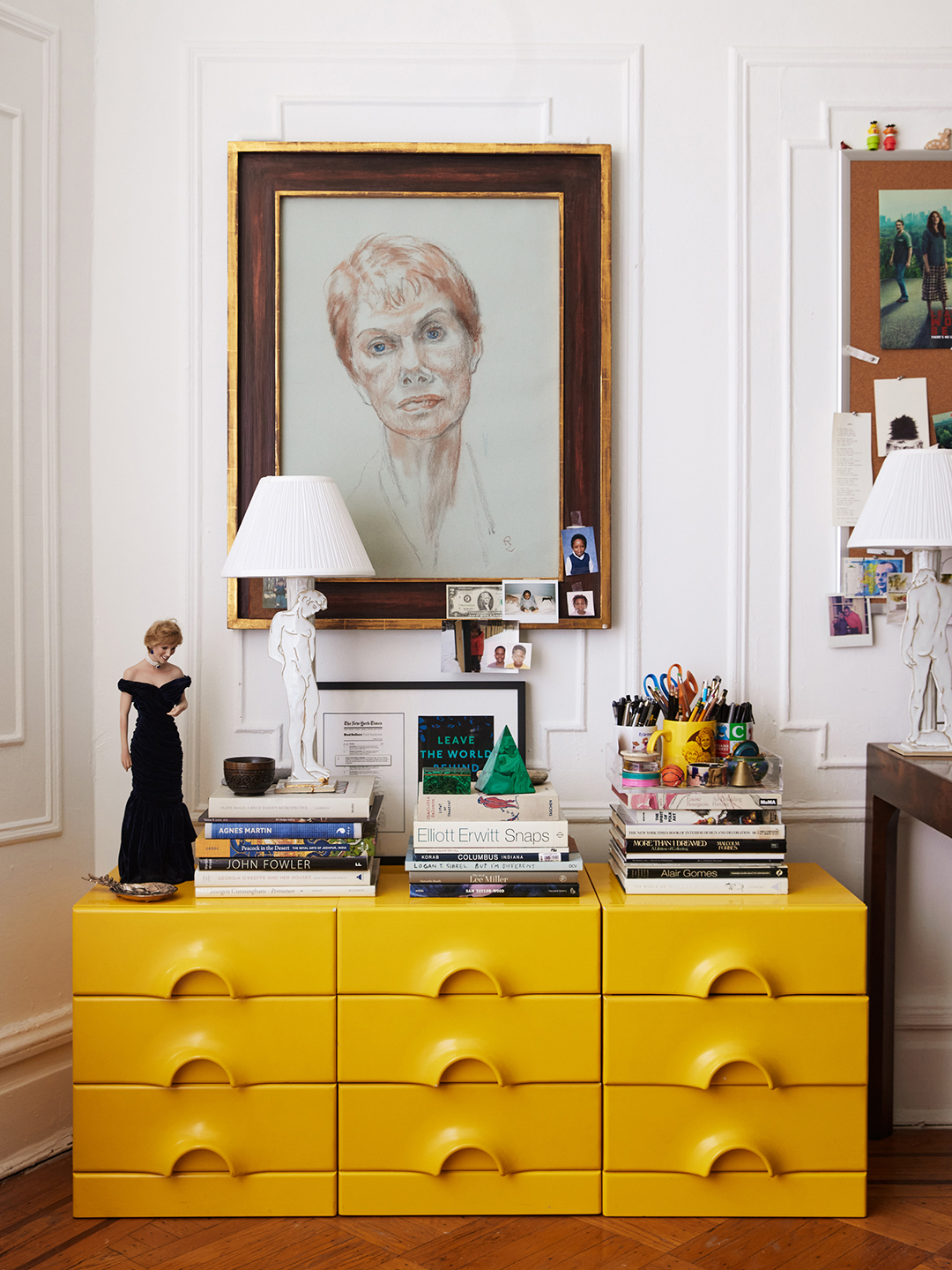 yellow drawer unit