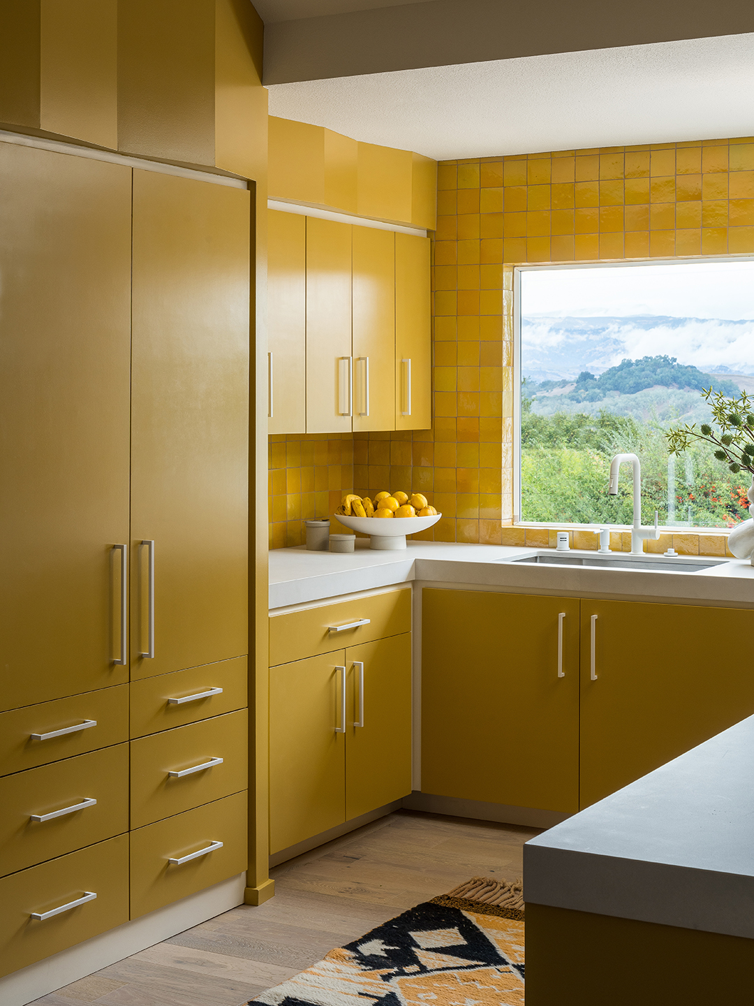 yellow cabinets