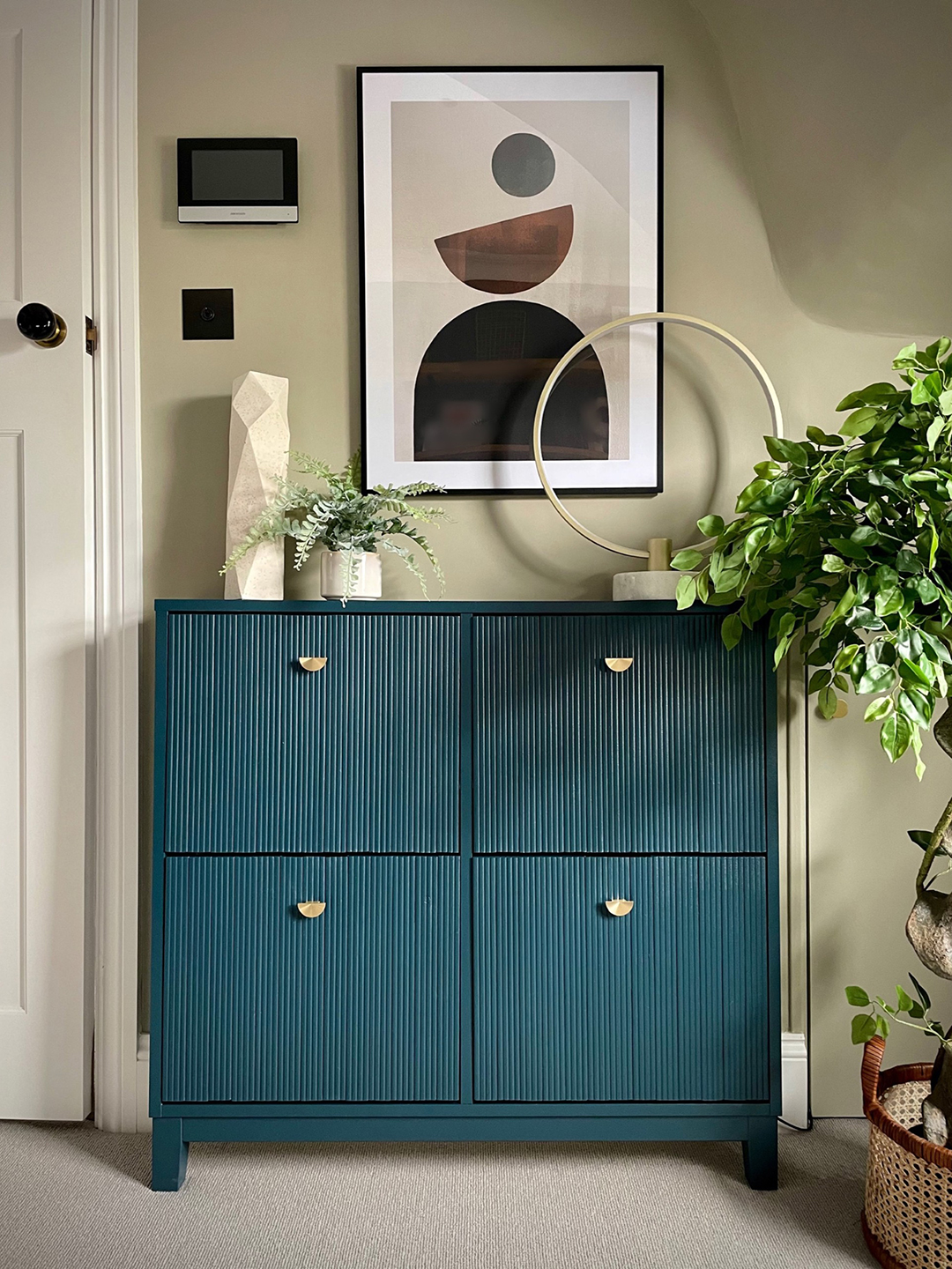 Blue shoe cabinet 