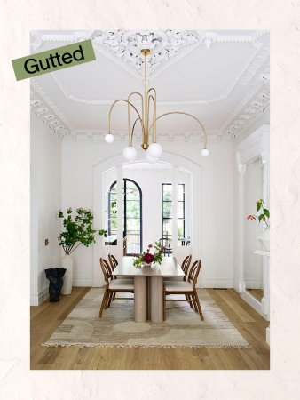 Dining room with white walls