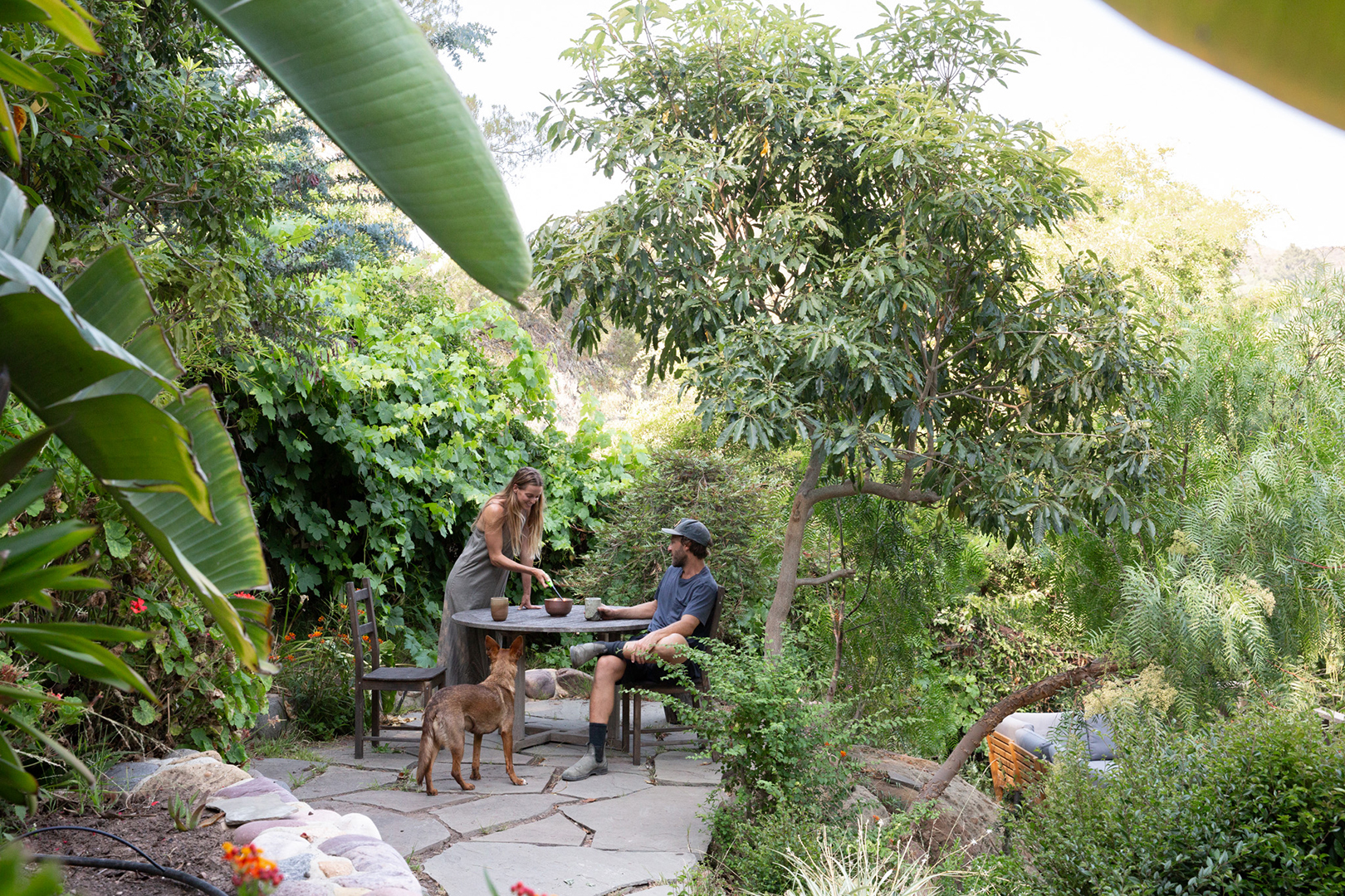 couple outside on patio