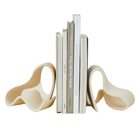  ribbon-like ceramic bookends