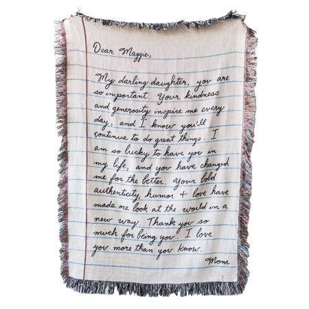  blanket with hand written note