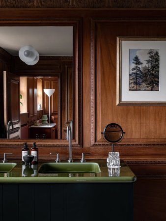 green bathroom sink