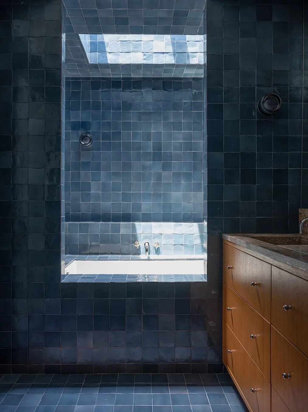 blue tile bathroom