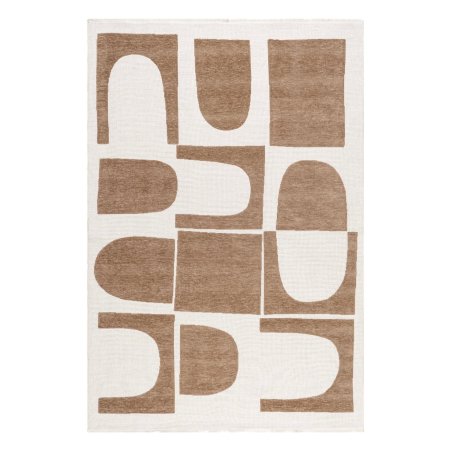  white and brown abstract rug