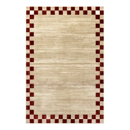  red checkered border rug