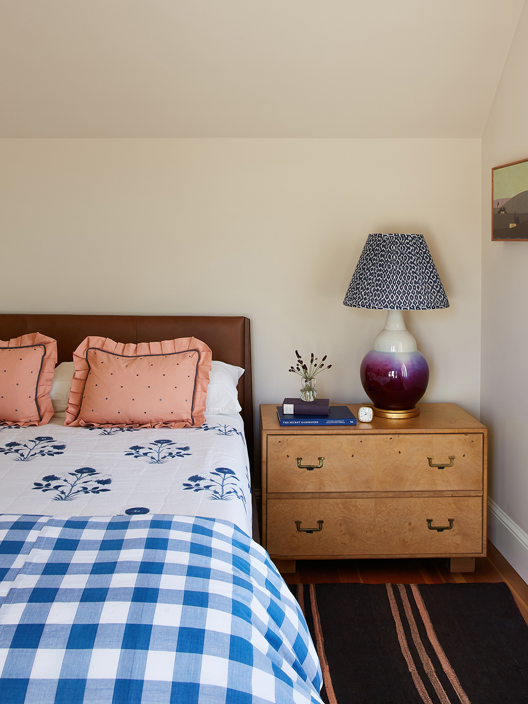 gingham and floral bedding