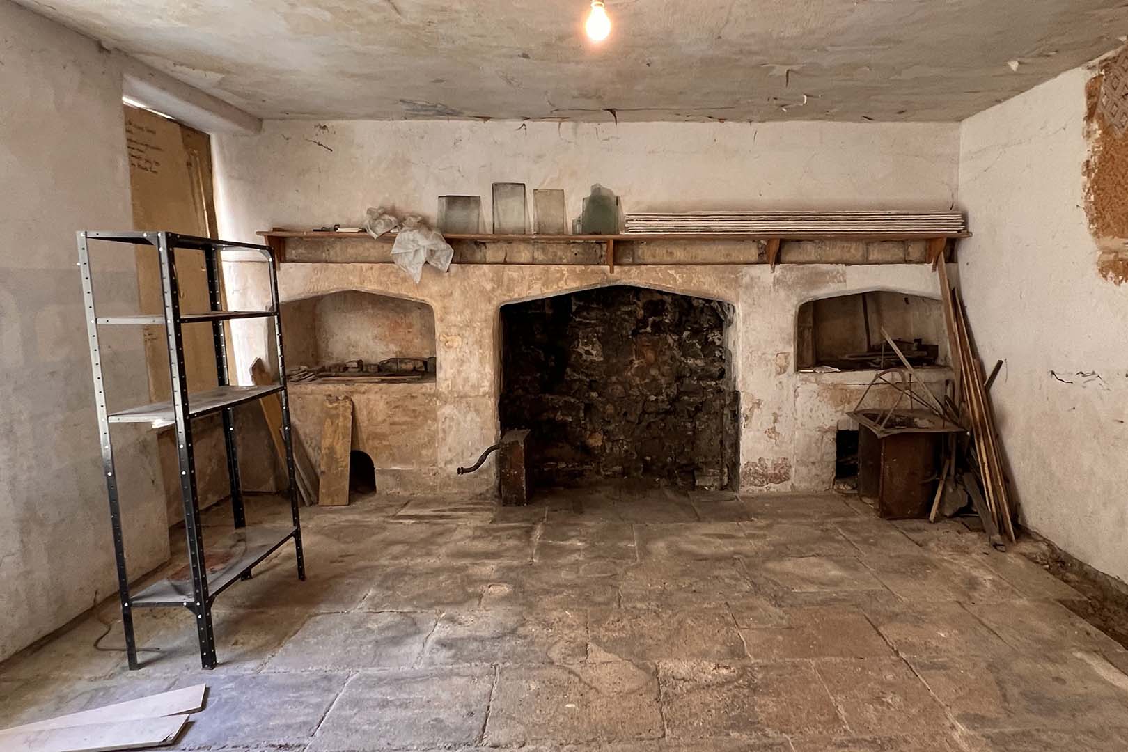 The kitchen's hearth before renovation