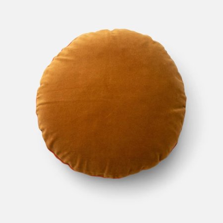  mustard yellow velvet circle pillow