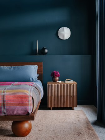 dark blue bedroom