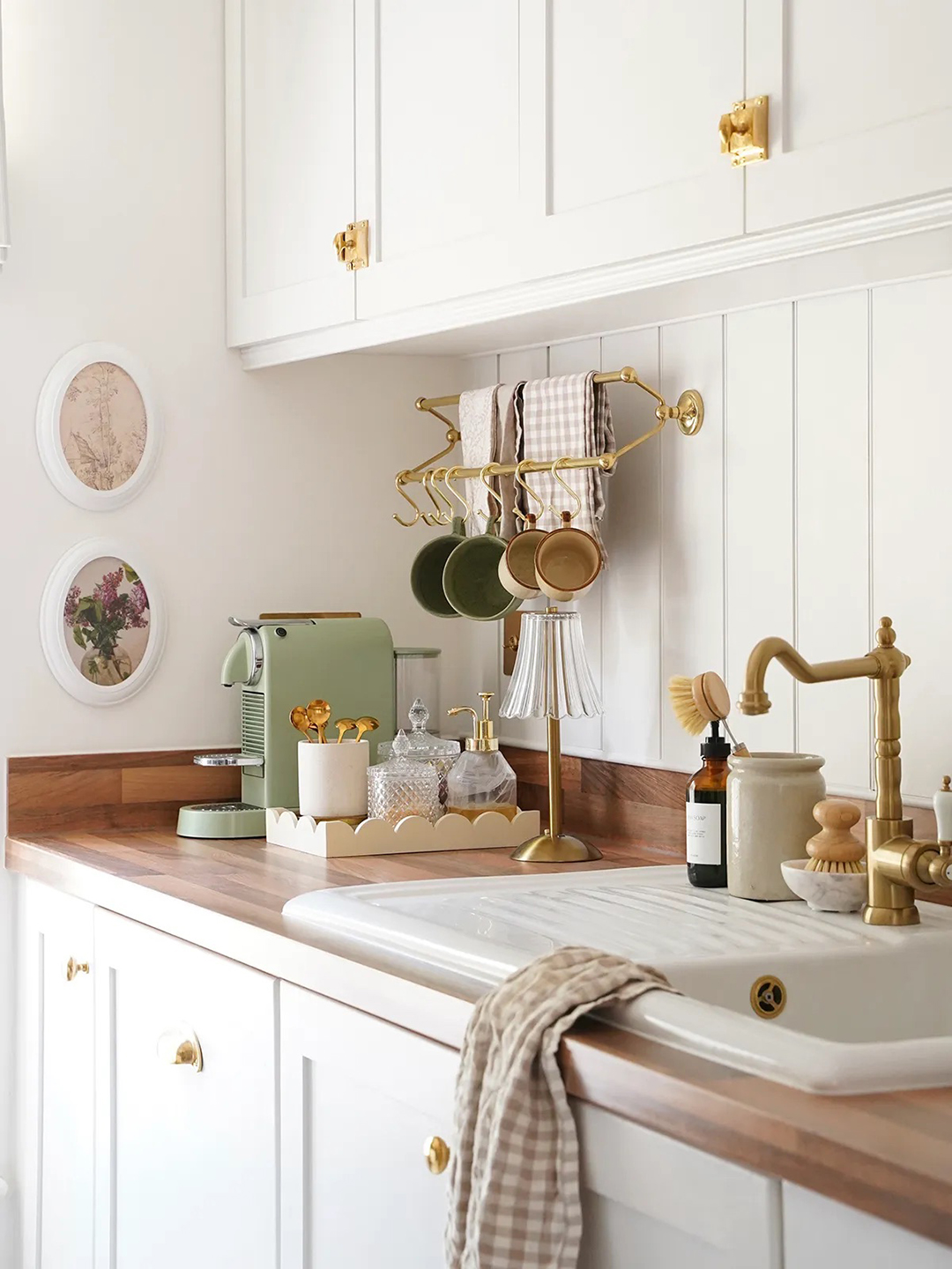 Kitchen with wood countertops