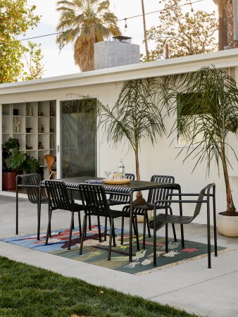 green patio set