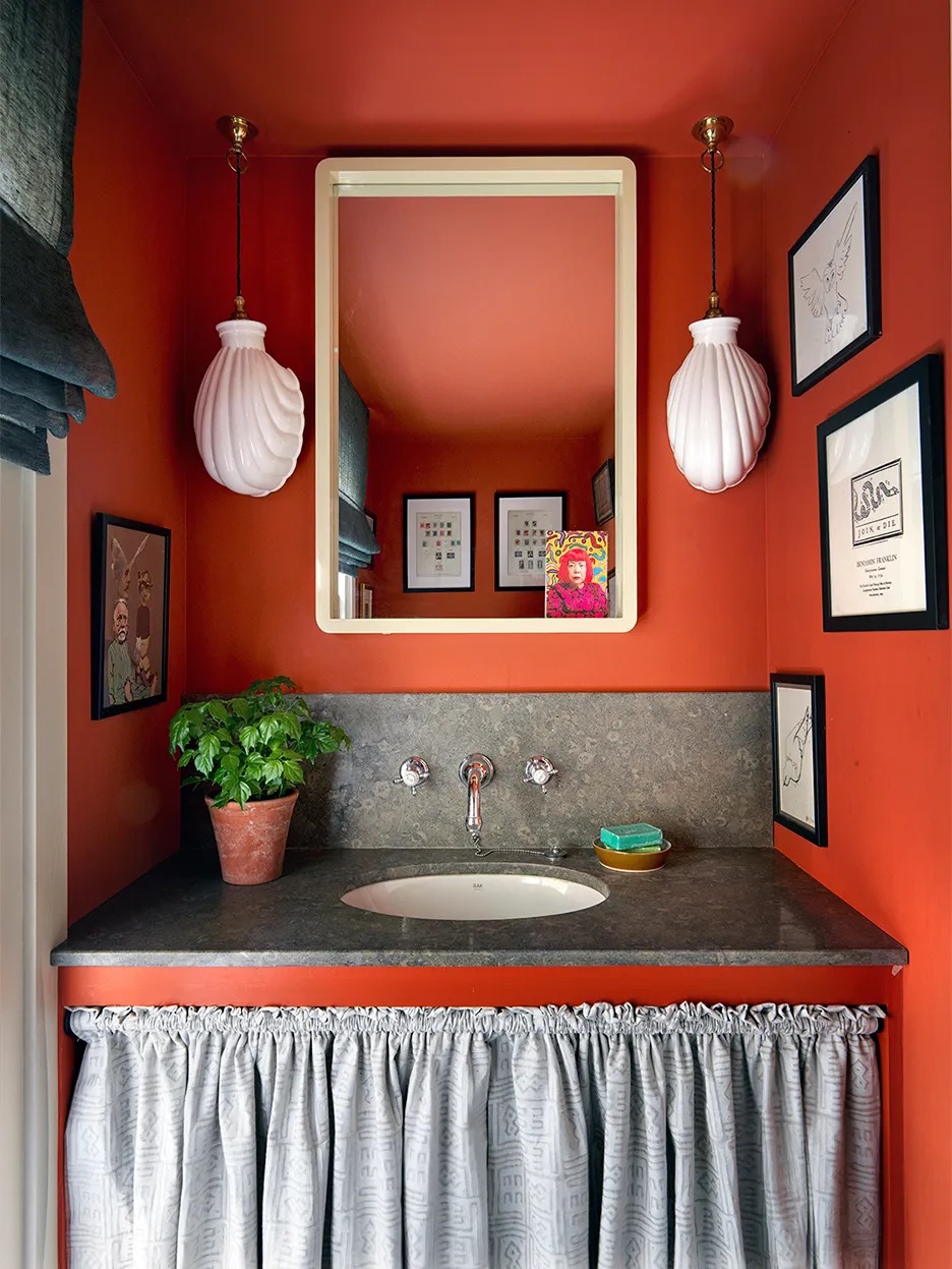 Red powder room