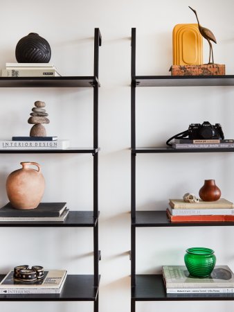 black modern shelving