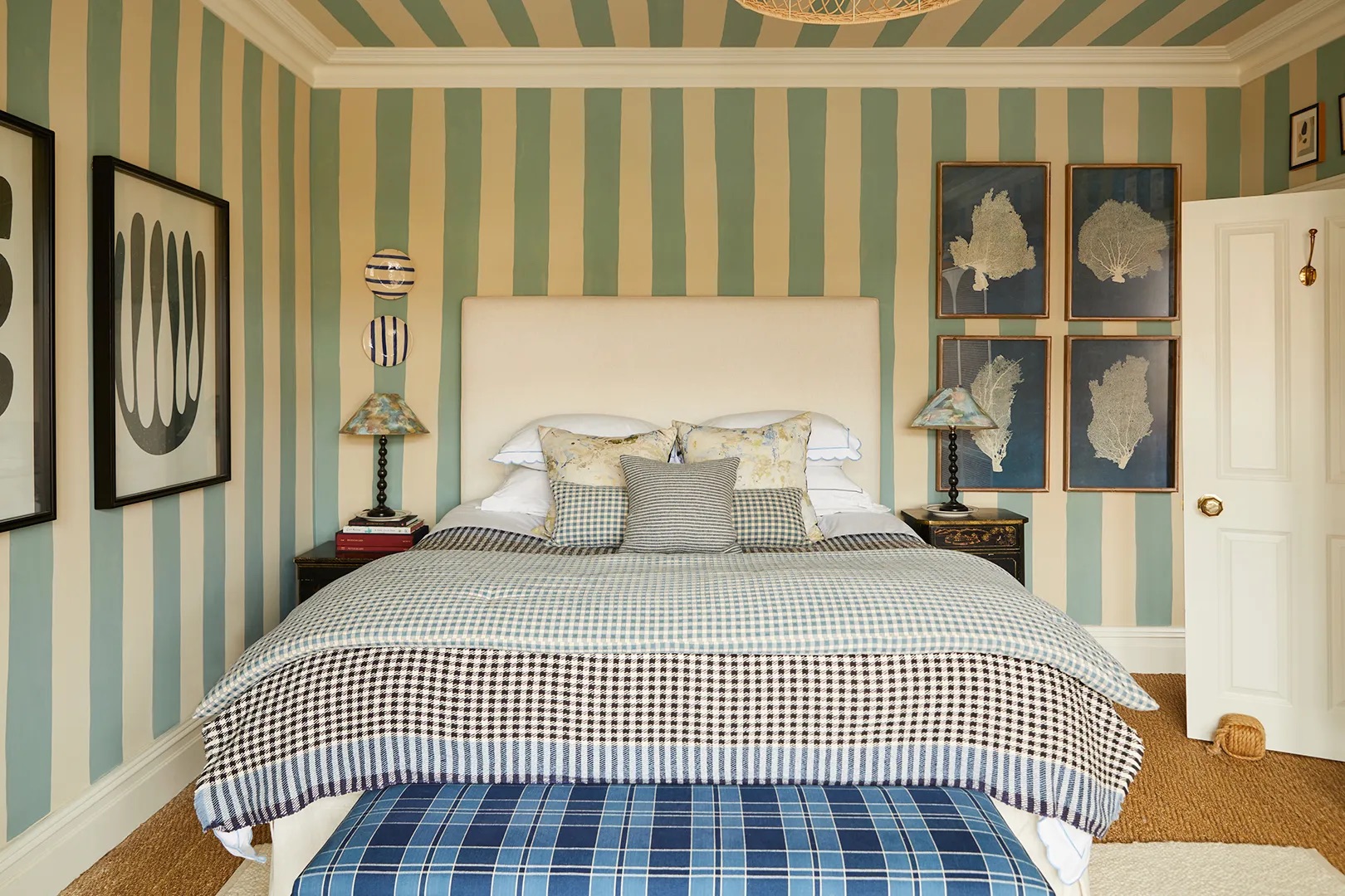 striped bedroom