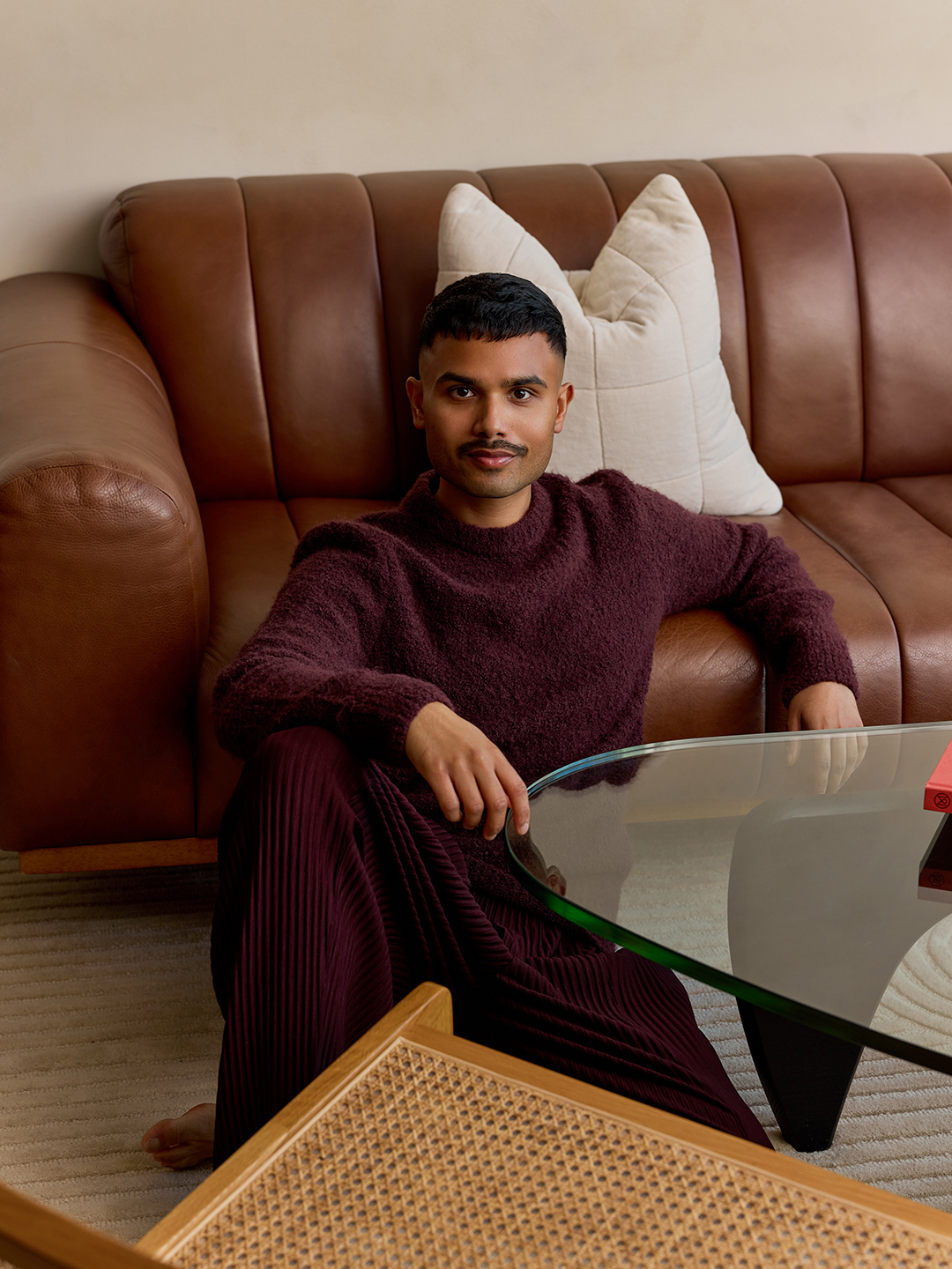 man sitting on floor