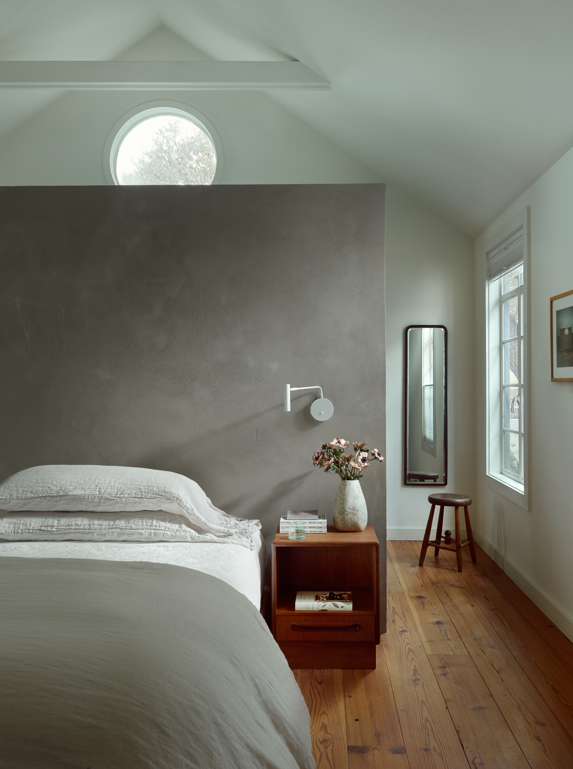 gray bedroom wall