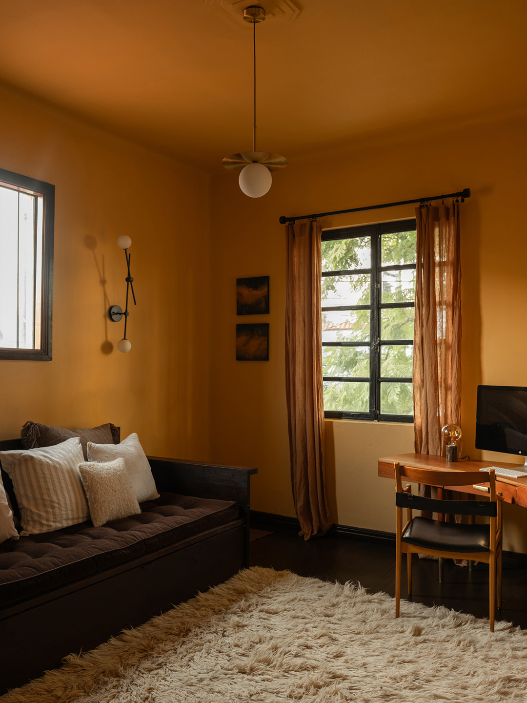 yellow guest room office