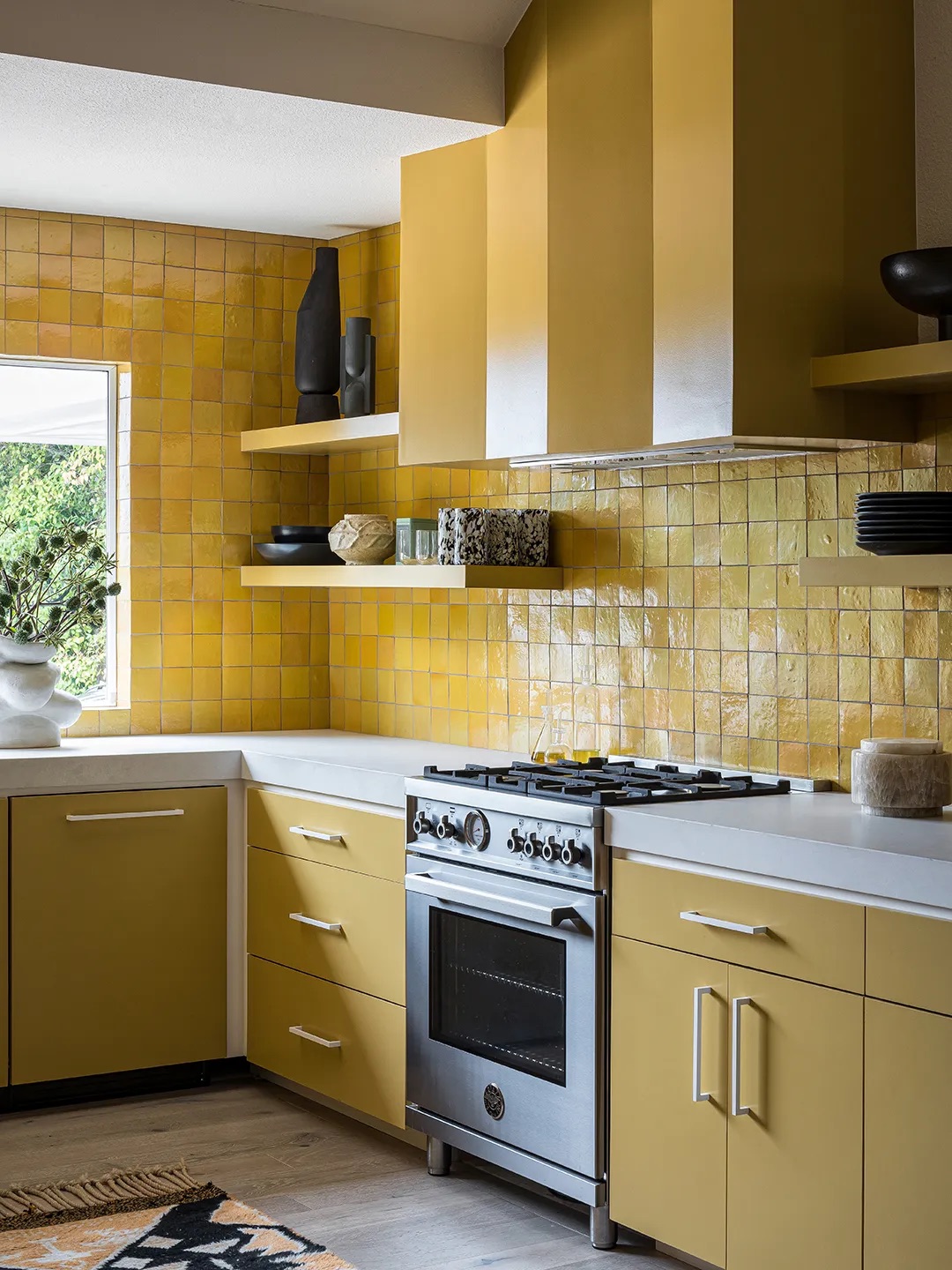 bright yellow kitchen