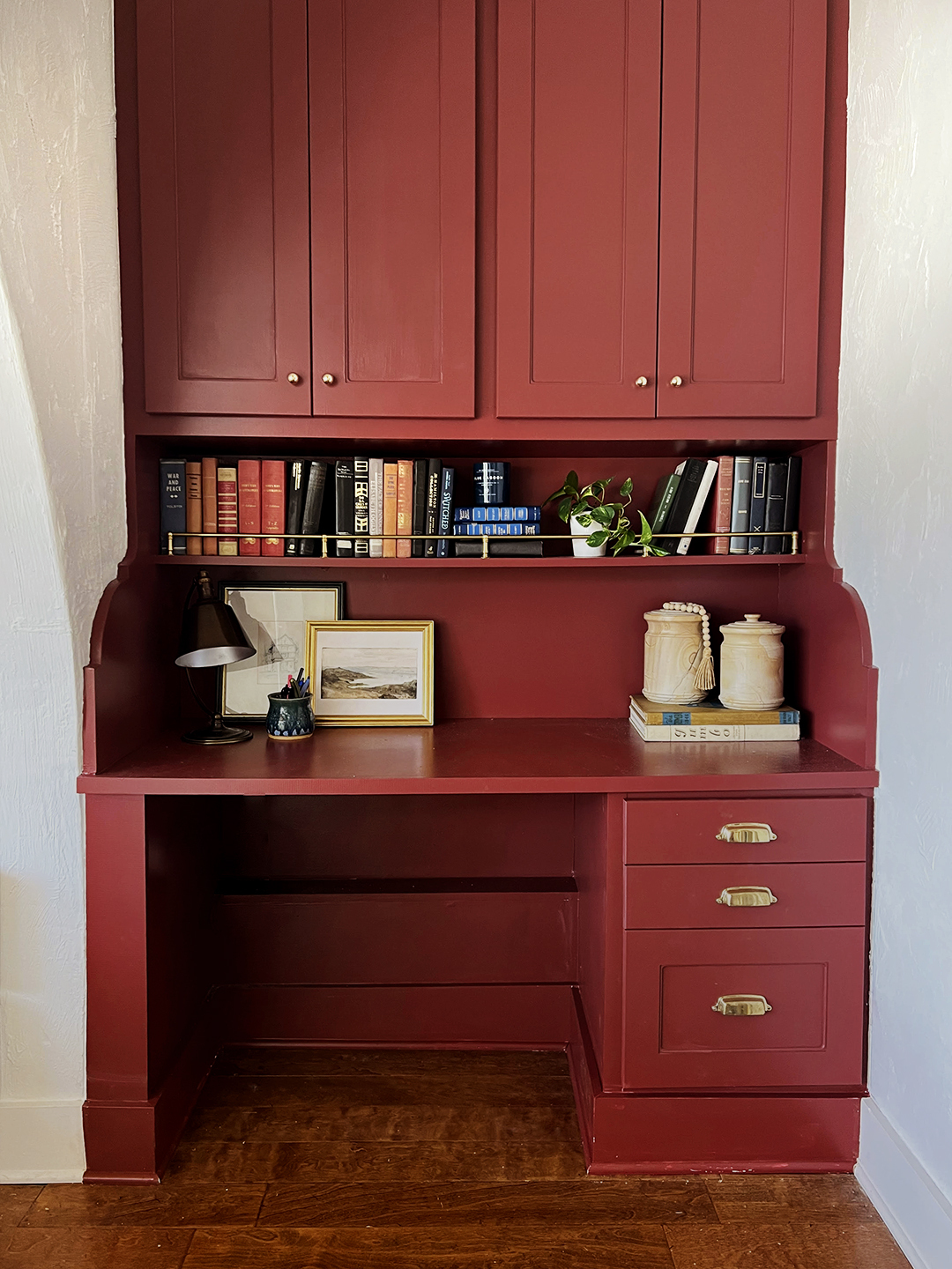 red desk