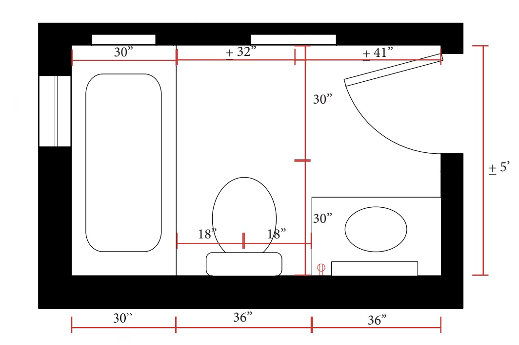 bathroom floor plan after renovation